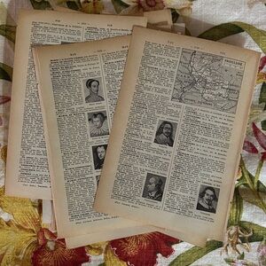 Bundle of 75+ Vintage French Dictionary Pages ‘Faces and Figures’